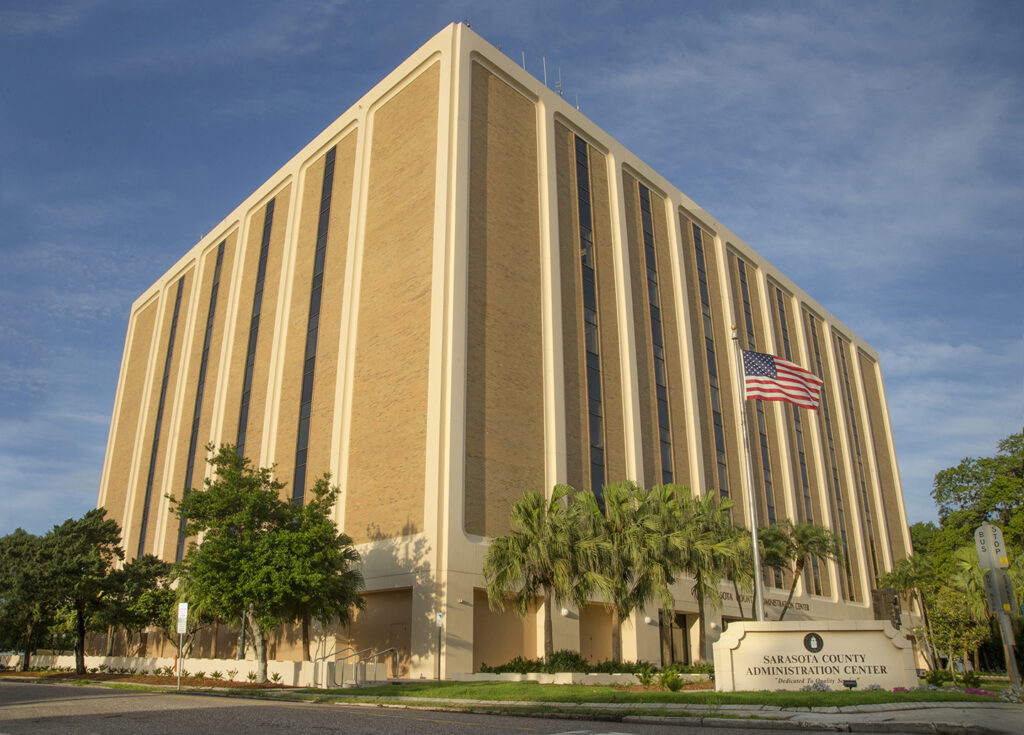 Photo of the Sarasota County Administration Building.
