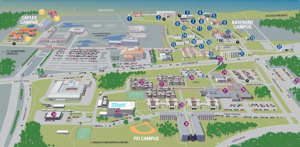 Map of New College campus.