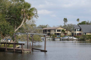 Photo of homes and docks around Phillipi Creek.