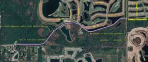 Map of the proposed Manasota Beach Road extension.