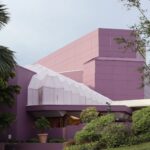 The Van Wezel, a funky purple building.