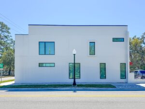 Photo of the side of a nondescript building.