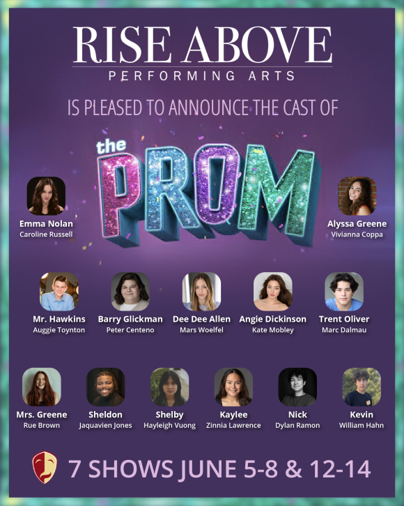 Cast poster for Rise Above's production of "The Prom," from June 5-8 and June 12-14.