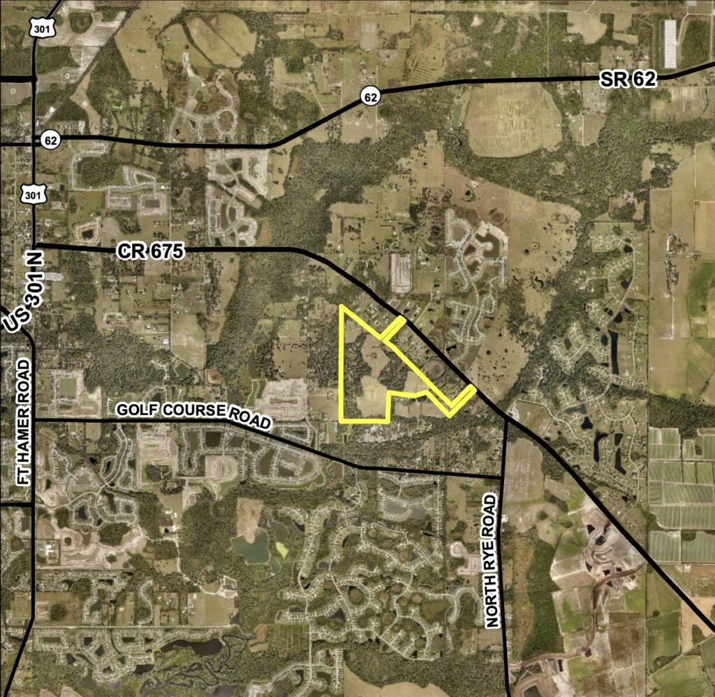 Map showing the perimeter of the Pope Ranch project.