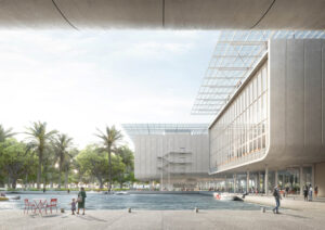 Lifelike rendering of the proposed Sarasota Performing Arts Center.