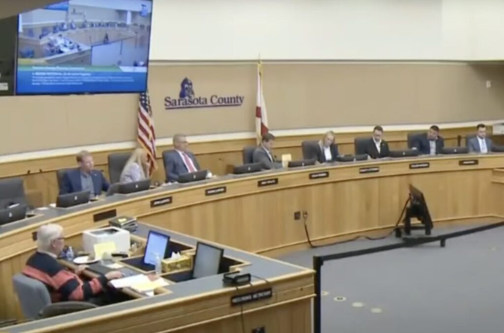 Photo of a Sarasota County Planning Commission meeting.