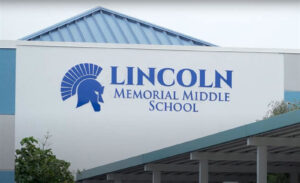 Sign outside Lincoln Memorial Middle School.