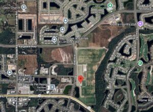 Map marking a parcel of land near SR 70 and the Lorraine Lakes community.
