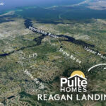A map indicating a parcel of land near Rye Road and River Road labelled Pulte Homes Reagan Landing.