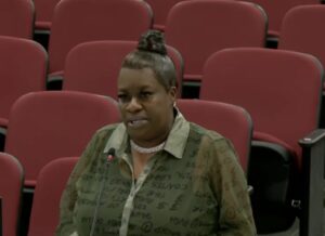 Tracey Washington speaking.