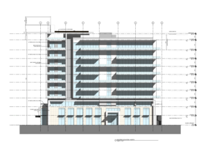 Graphic depicting one side of the 1776 Ringling luxury tower.