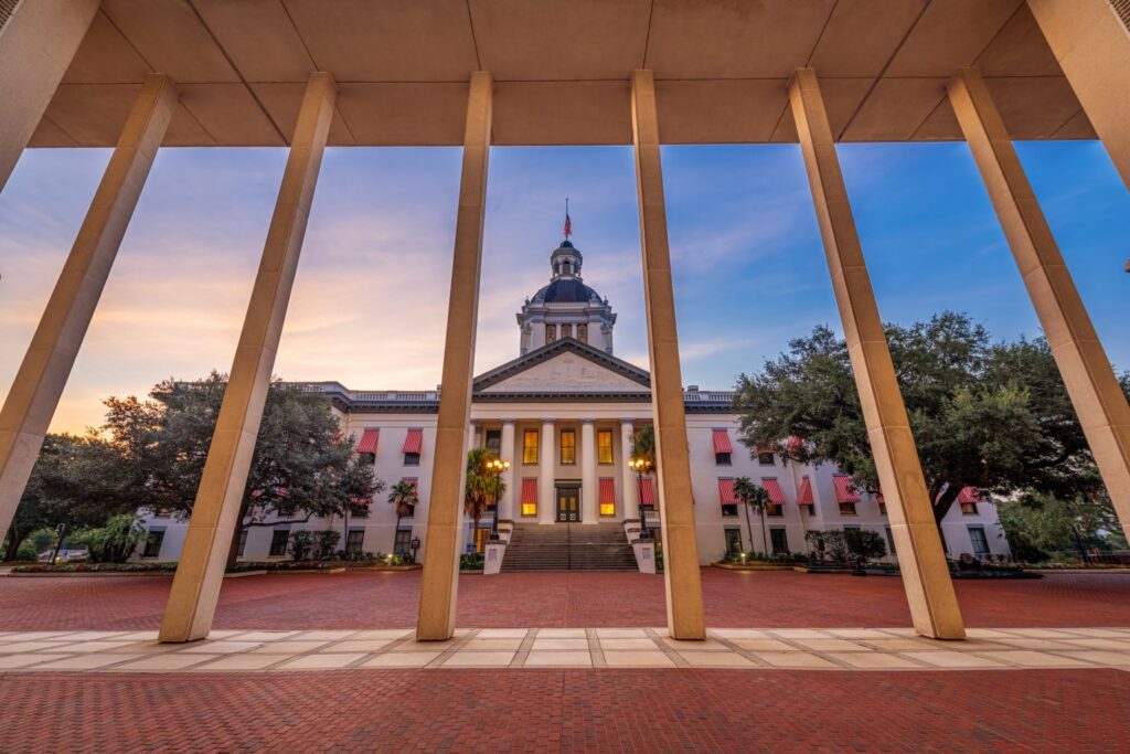 Street view of the Florida Capitol building.