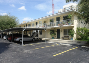 Parking lot of the Osprey Oaks apartments.