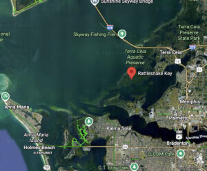 A map showing the location of Rattlesnake Key.