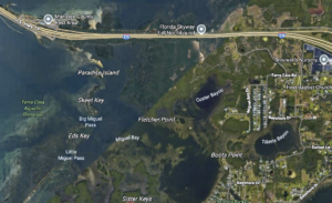 Map of the Terra Ceia area, a community built near an estuary.