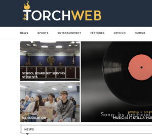 Home page of the website for The Torch, the Pine View student newspaper.