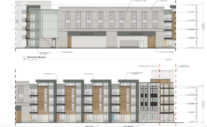 Illustration of the north facade of the proposed 1899 Fruitville development.