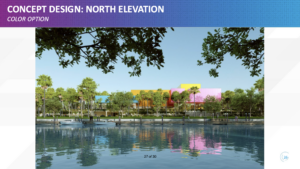 Bay view rendering of the proposed Sarasota Performing Arts Center.