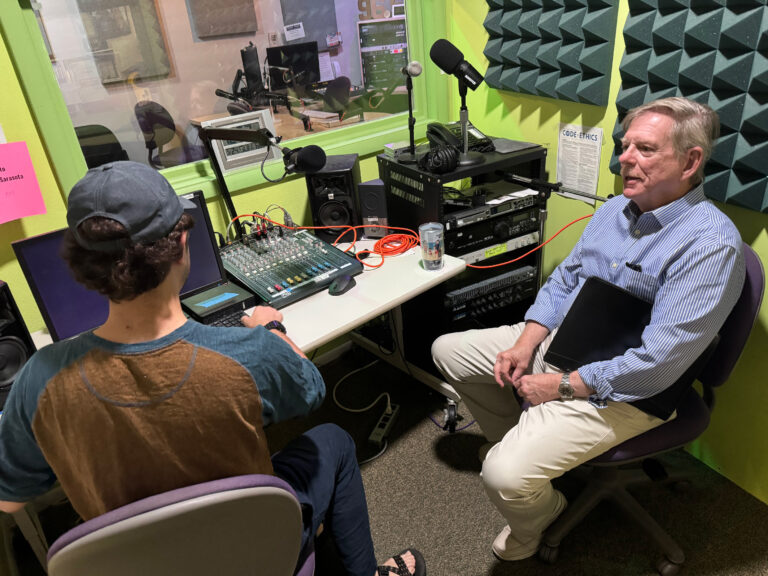 Mark Smith is interviewed in a recording studio.