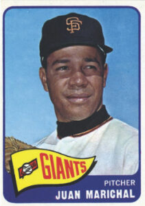 Baseball card of New York Giants pitcher Juan Marichal.