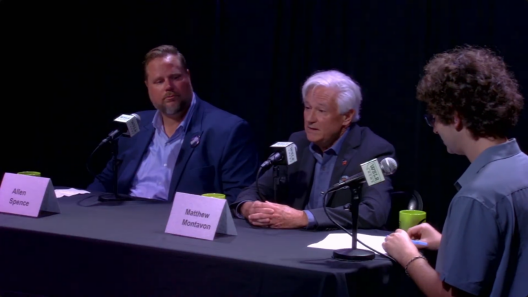 Allen Spence and Matthew Montavon side by side at a forum.