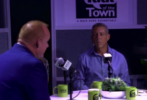 Martin Hyde speaking to George Kruse at the Talk of the Town roundtable.