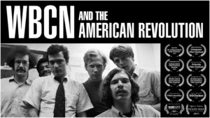 Promo for a film titled SBCN and the American Revolution boasting ten awards and featuring a black-and-white-photo of six people.