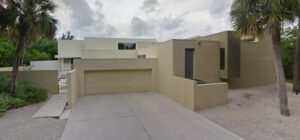 Exterior of a house in the Sarasota Modern style.