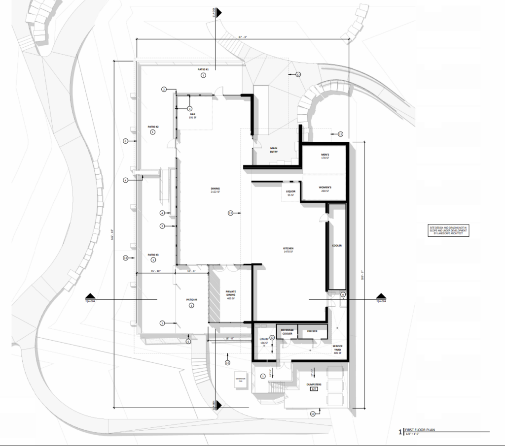 Floor plan for the planned 10th Street restaurant.